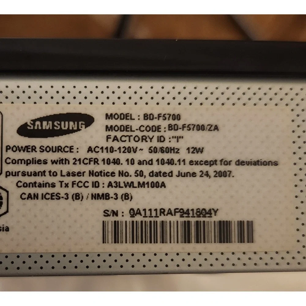 Samsung Blu Ray Player Black No Remote Tested Works 80-5700 BD-F5700/ZA